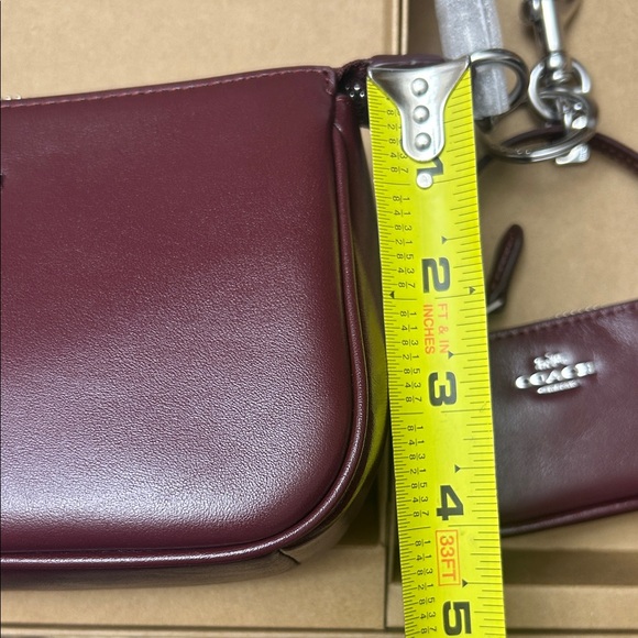 Coach Maroon Leather Wristlet and Keychain Set - Picture 10 of 14